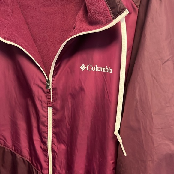 Columbia Maroon Windbreaker Jacket - Picture 2 of 5
